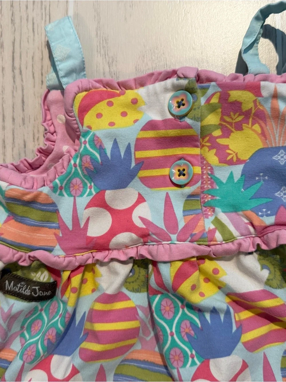 Matilda Jane Baby Girls 18-24M Pineapple Bubble Romper Ruffle Boutique Tropical